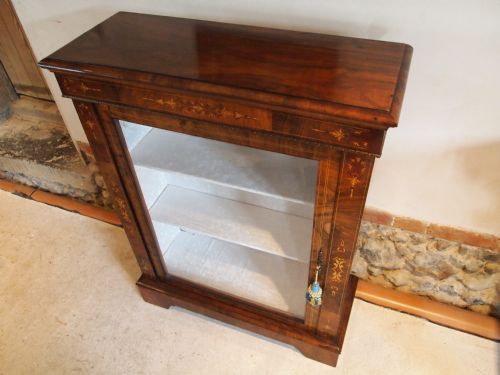 fig 4. Cabinet cupboard pier cabinet figured Walnut and Marquetry inlay c1870
