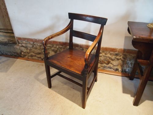 Chair Armchair George III Mahogany and Fruit Wood Bar Back Windsor Carver C1800