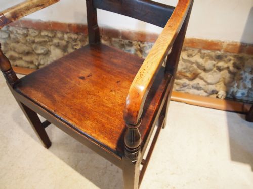 fig 1. Chair Armchair George III Mahogany and fruit wood bar back Windsor carver c1800