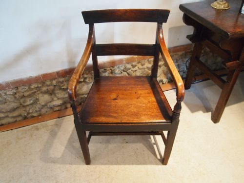 fig 3. Chair Armchair George III Mahogany and fruit wood bar back Windsor carver c1800