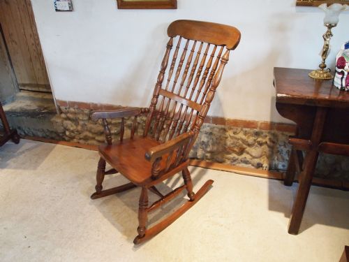 Chair Victorian Caistor Elm and Ash Rocking Chair Made by John Shadford  C1860