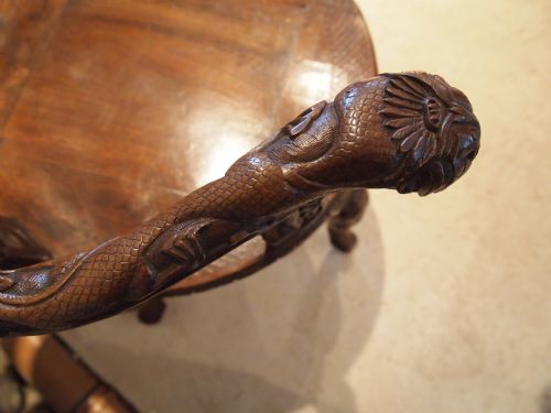fig 2. Chair desk chair Chinese carved Padouk swivel chair c1900