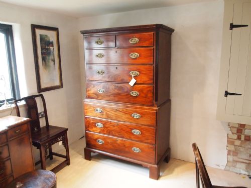 fig 1. Chest on chest George III Mahogany c1780 small size