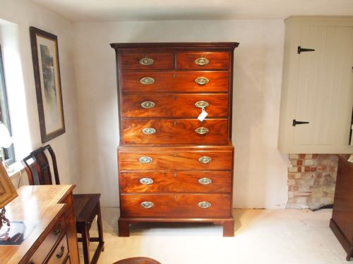 fig 3. Chest on chest George III Mahogany c1780 small size