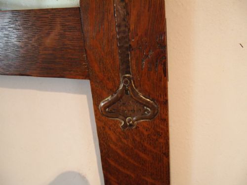 fig 3. Mirror Arts and Crafts copper and Oak c1900