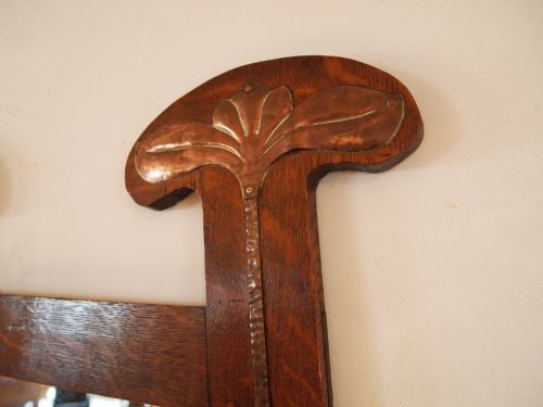 fig 4. Mirror Arts and Crafts copper and Oak c1900