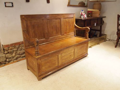 Settle Bench George III Pine Box Settle C1800