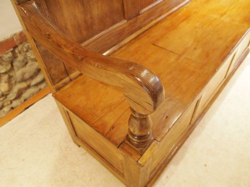 fig 1. Settle Bench George III Pine box settle c1800