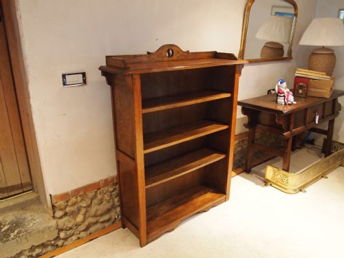 fig 1. Bookcase Arts and Crafts Oak c1900 adjustable shelves