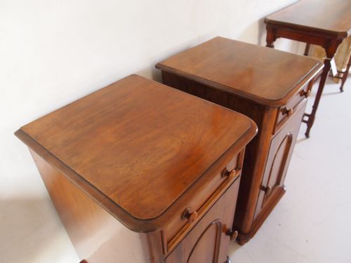 fig 1. Cupboards cabinets bedsides Victorian Mahogany c1880 part of bedroom suite