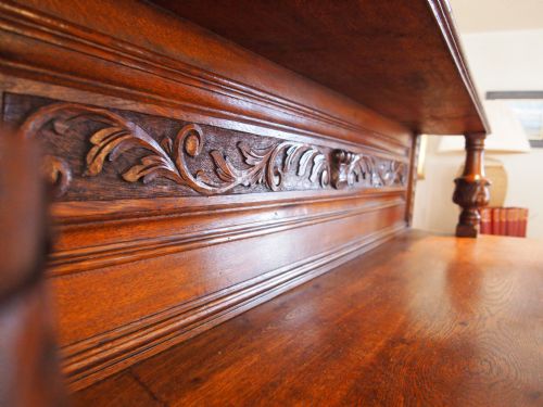 fig 1. Sideboard dresser Victorian carved oak Lion mask green man c1880