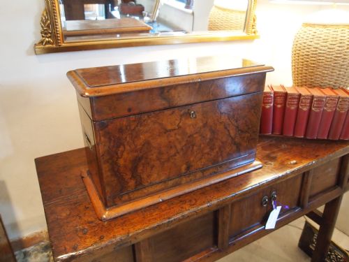 Tantalus Decanter Box Case Victorian Burr and Figured Walnut C1870