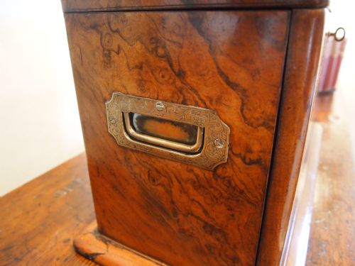 fig 3. Tantalus decanter box case Victorian Burr and Figured Walnut c1870