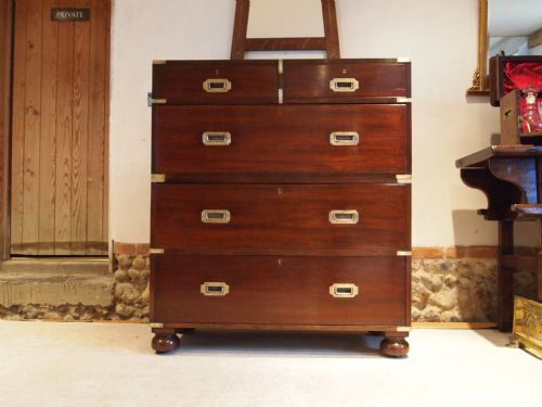 Chest of Drawers Victorian Mahogany Military Campaign C1870