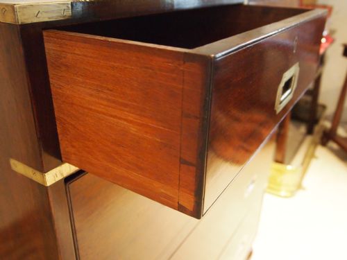 fig 2. Chest of drawers Victorian Mahogany Military Campaign c1870