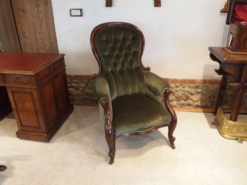 Chair Victorian Mahogany Spoon Back Arm Chair C1870