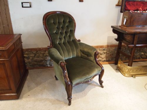 fig 2. Chair Victorian Mahogany spoon back arm chair c1870