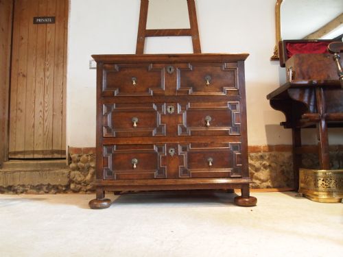 fig 1. Chest of drawers William and Mary Oak c1690