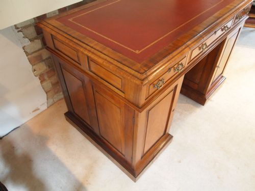 fig 1. Desk Victorian Rosewood twin pedestal desk fully finished back c1880