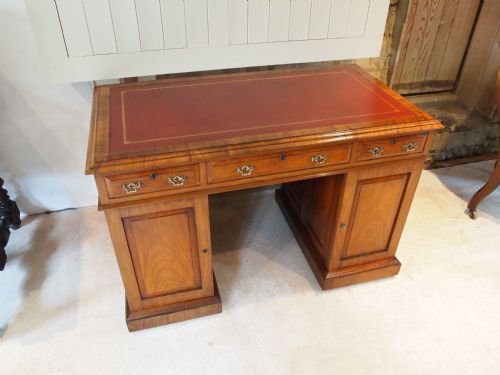 fig 3. Desk Victorian Rosewood twin pedestal desk fully finished back c1880