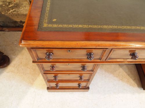 fig 2. Desk Victorian Mahogany twin pedestal desk c1870