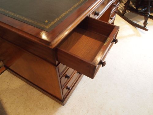 fig 3. Desk Victorian Mahogany twin pedestal desk c1870