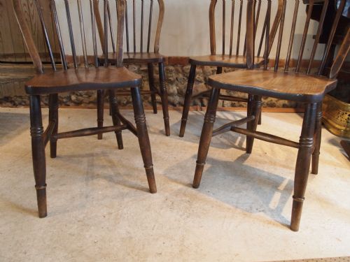 fig 2. Chairs Victorian Windsor kitchen chairs Beech and Elm stick back c1890