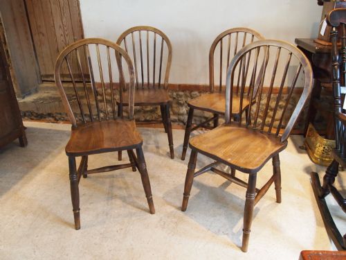fig 3. Chairs Victorian Windsor kitchen chairs Beech and Elm stick back c1890