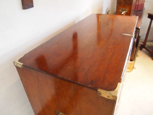 fig 1. Chest of drawers Military campaign chest early Victorian Mahogany c1840