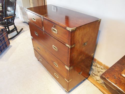 fig 2. Chest of drawers Military campaign chest early Victorian Mahogany c1840