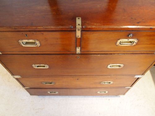 fig 4. Chest of drawers Military campaign chest early Victorian Mahogany c1840