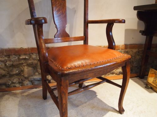 fig 4. Chair Victorian Oak and leather desk chair c1890 by J. Carter and co London