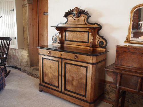 fig 3. Sideboard chiffonier credenza burr and figured Walnut Beidermeier c1840