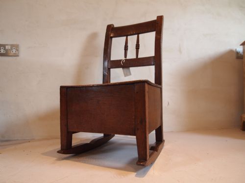 fig 1. Chair Lambing rocking chair George II Oak c1750