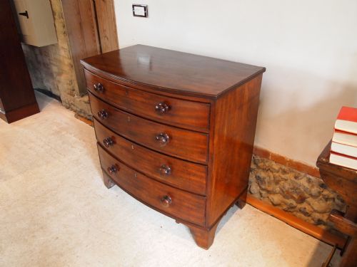 fig 2. Chest of drawers George III Mahogany bowfront small proportions c1800