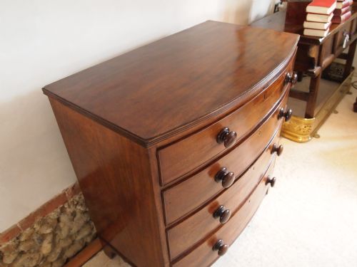 fig 1. Chest of drawers George III Mahogany bowfront small proportions c1800
