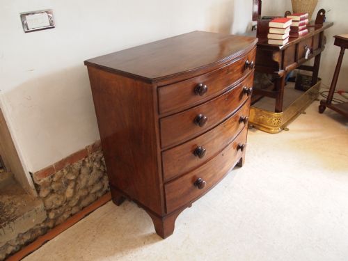 fig 4. Chest of drawers George III Mahogany bowfront small proportions c1800