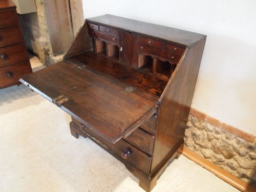 fig 2. Bureau desk George III Oak c1770 small size