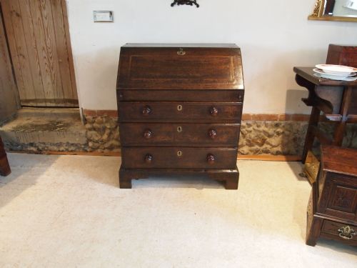 fig 4. Bureau desk George III Oak c1770 small size