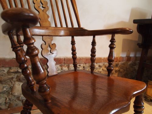 fig 1. Chair Victorian Windsor rocking chair c1860 Beech elm and Pear wood