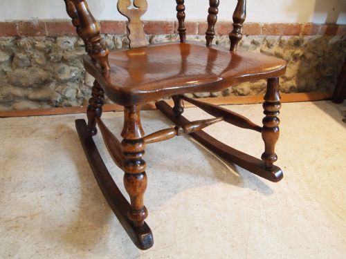 fig 3. Chair Victorian Windsor rocking chair c1860 Beech elm and Pear wood