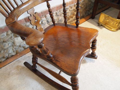 fig 4. Chair Victorian Windsor rocking chair c1860 Beech elm and Pear wood