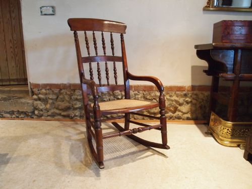 fig 1. Chair rocking chair Beech Victorian c1860