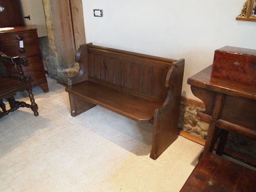 Pew Settle Bench Victorian Pitch Pine Pew C1870 Small Original Size