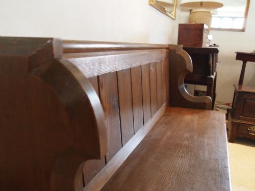 fig 1. Pew settle bench Victorian Pitch Pine Pew c1870 small original size