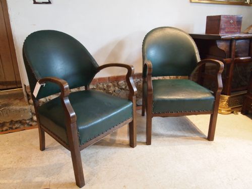 fig 1. Chairs a pair of Art Deco Oak tub chairs c1920