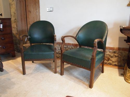 fig 2. Chairs a pair of Art Deco Oak tub chairs c1920