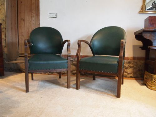 fig 3. Chairs a pair of Art Deco Oak tub chairs c1920