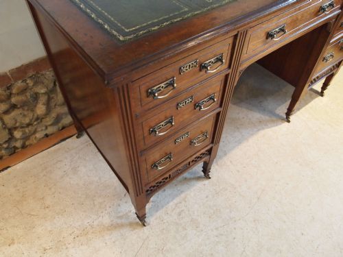 fig 2. Desk Arts and crafts Shapland and Petter Victorian Mahogany c1890