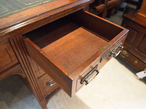 fig 3. Desk Arts and crafts Shapland and Petter Victorian Mahogany c1890